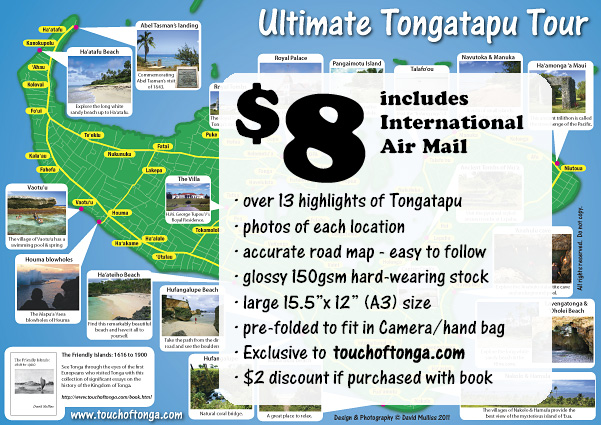 Ultimate map of Tongatapu - do your own tour of Tongatapu with this great map