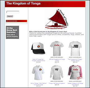 The Kingdom of Tonga shop